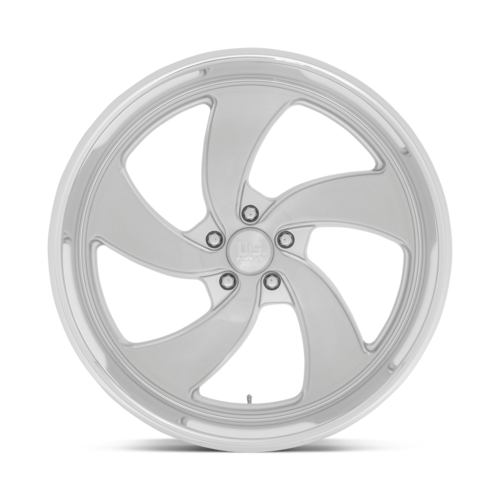 US Mag 1PC Desperado 24x10 Inch Silver Brushed Face Diamond Cut Lip Wheel with 5x120.65 Bolt Pattern and 5mm Offset