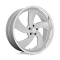US Mag 1PC Desperado 24x9 Inch Silver Brushed Face Milled Diamond Cut Lip Wheel - 5x127 Bolt Pattern, 78.10 Center Bore, 1.0 Offset