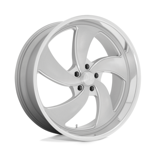 US Mag 1PC Desperado 24x9 Inch Silver Brushed Face Milled Diamond Cut Lip Wheel - 5x127 Bolt Pattern, 78.10 Center Bore, 1.0 Offset