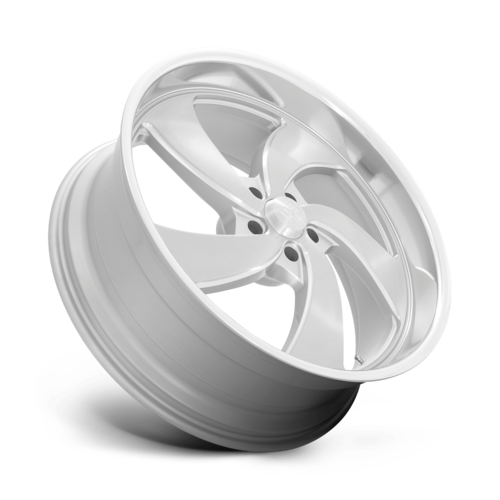 US Mag 1PC Desperado 24-Inch Silver Brushed Face Diamond Cut Lip Wheel with 5x127 Bolt Pattern and 78.10mm Center Bore
