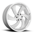 US Mag 1PC Desperado 24x10 Inch Wheel with Silver Brushed Face and Diamond Cut Lip, 6x139.7 Bolt Pattern, 25mm Offset