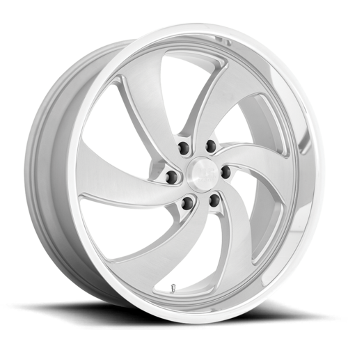 US Mag 1PC Desperado 24x10 Inch Wheel with Silver Brushed Face and Diamond Cut Lip, 6x139.7 Bolt Pattern, 25mm Offset