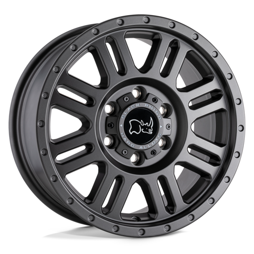 Black Rhino Hard Alloys Yellowstone 16x8 Matte Gunmetal Wheel with 6x130 Bolt Pattern and +45 Offset