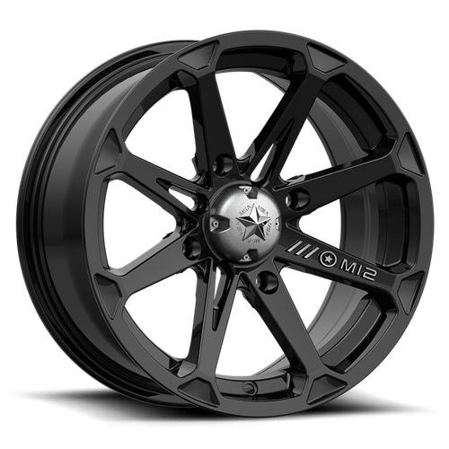 MSA Offroad Wheels M12 Diesel UTV 18x7 Gloss Black with 4x156 Bolt Pattern and 10mm Offset