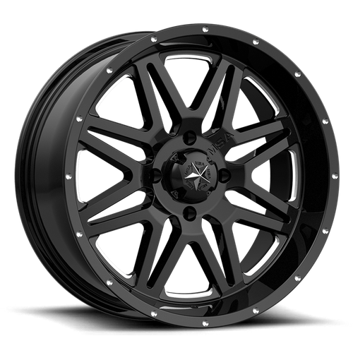 MSA Offroad Wheels M26 VIBE UTV 14x7 Black Gloss Milled Wheel