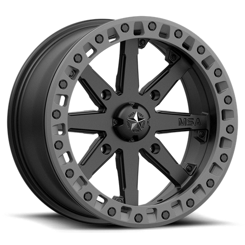 MSA Offroad Wheels M31 LOK2 UTV Beadlock 15x7 Satin Black with Matte Gray Ring