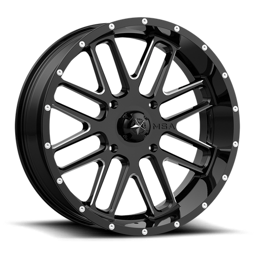 MSA Offroad Wheels M35 Bandit UTV 18x7 Gloss Black Milled Wheel