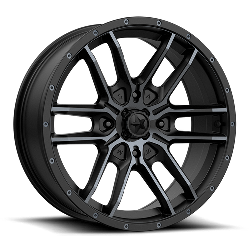 MSA Offroad Wheels M43 FANG UTV 14x7 Satin Black with Titanium Tint, 4x110 Bolt Pattern, 86mm Center Bore, 10mm Offset
