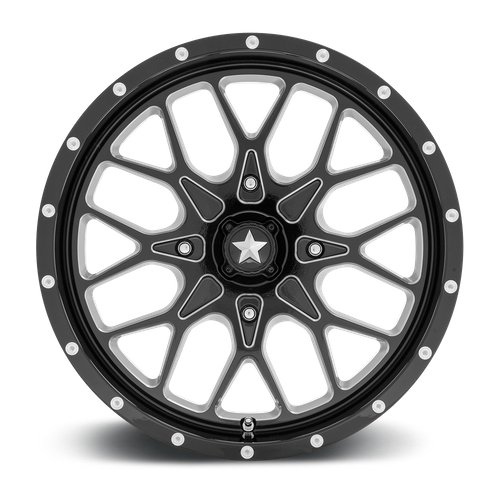 MSA Offroad Wheels M45 Portal UTV 20x7 Gloss Black Milled with 4x110 Bolt Pattern
