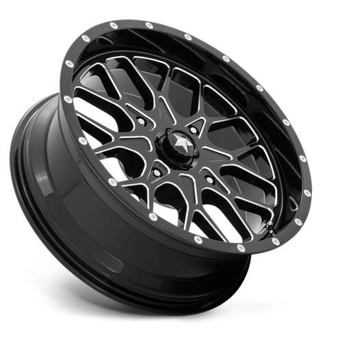 MSA Offroad Wheels M45 PORTAL UTV 18x7 Gloss Black Milled Wheel with 4x137 Bolt Pattern