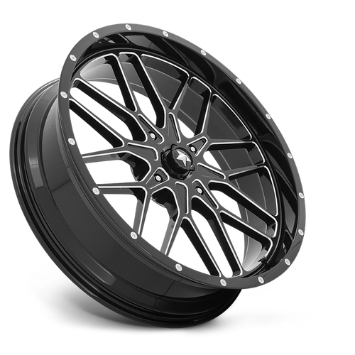 MSA Offroad Wheels M45 Portal UTV 24x7 Gloss Black Milled Wheel with 4x156 Bolt Pattern