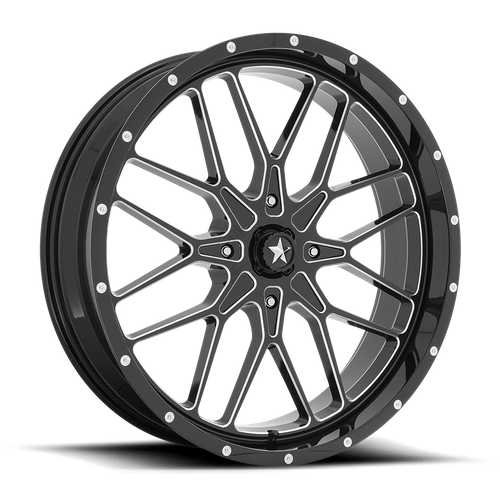 MSA Offroad Wheels M45 PORTAL UTV 24x7 4x137 Gloss Black Milled Wheel