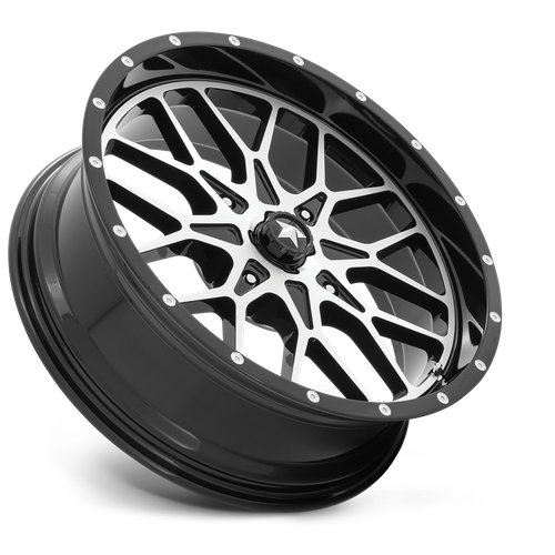MSA Offroad Wheels M45 Portal UTV 22x7 Gloss Black Machined Wheel with 4x156 Bolt Pattern