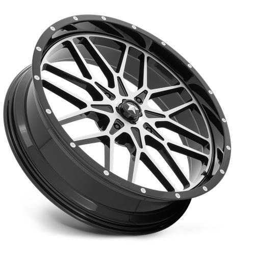 MSA Offroad Wheels M45 Portal UTV 24x7 4x137 Gloss Black Machined Wheel