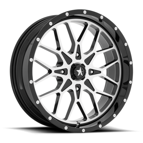 MSA Offroad Wheels M45 Portal UTV 22x7 Gloss Black Machined Wheel with 4x137 Bolt Pattern and 112.10mm Center Bore