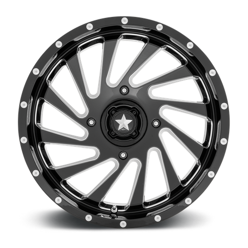 MSA Offroad Wheels M46 Blade UTV 18x7 Gloss Black Milled with 4x110 Bolt Pattern