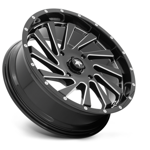 MSA Offroad Wheels M46 Blade UTV 20x7 Gloss Black Milled Wheel - 4x156 Bolt Pattern, 115.10 Center Bore