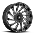 MSA Offroad Wheels M46 Blade UTV 20x7 Gloss Black Milled Wheel - 4x156 Bolt Pattern, 115.10 Center Bore