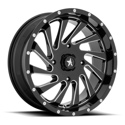 MSA Offroad Wheels M46 Blade UTV 18x7 Gloss Black Milled with 4x137 Bolt Pattern