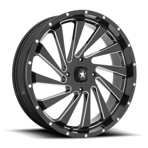 MSA Offroad Wheels M46 Blade UTV 24x7 4x137 Gloss Black Milled Wheel