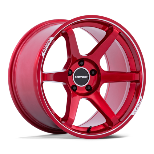 Motegi MR160 BATTLE VI 18x8.5 Cherry Red Metallic with Machined Lip wheels