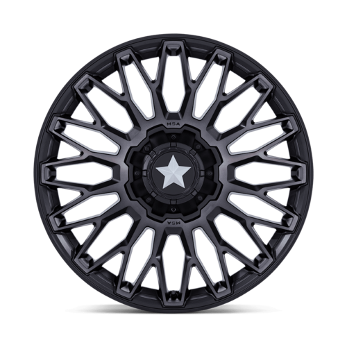 MSA Offroad Wheels M50 Clubber UTV 20x7 Matte Black Double Dark Tint with 5x114.3 Bolt Pattern and 72.56mm Center Bore