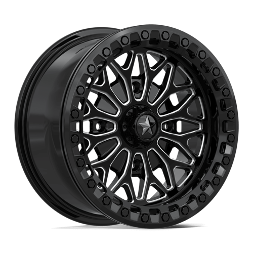 MSA Offroad Wheels MA53 BOLO UTV Beadlock 15x7 with Gloss Black Milled Finish