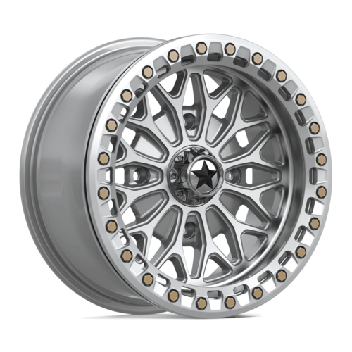 MSA Offroad Wheels MA53 Bolo UTV Beadlock 15x7 Inch Silver with Machined Face