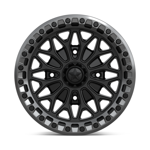 MSA Offroad Wheels MA53 Bolo UTV Beadlock 15x7 Matte Black with Gloss Gunmetal Ring