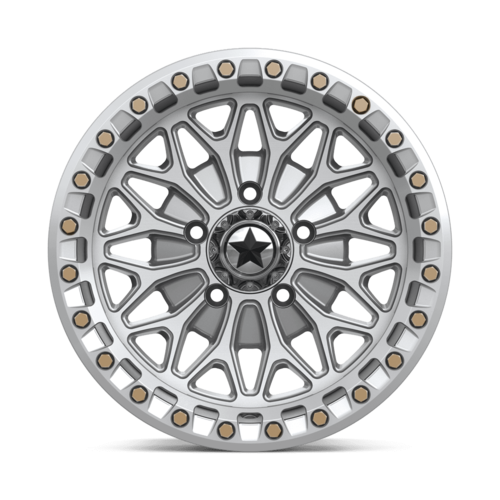 MSA Offroad Wheels MA53 BOLO UTV Beadlock 15x7 Inch Silver Gloss with Machined Face
