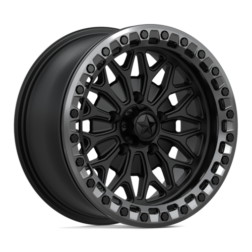 MSA Offroad Wheels MA53 Bolo UTV Beadlock 15x7 Matte Black with Gloss Gunmetal Ring