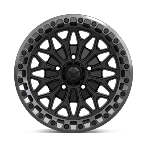 MSA Offroad Wheels MA53 Bolo UTV Beadlock 15x7 Matte Black with Gloss Gunmetal Ring