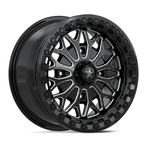 MSA Offroad Wheels MA53 BOLO UTV Beadlock 15x7 Gloss Black Milled - 4x110 Bolt Pattern, +38 Offset