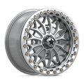 MSA Offroad Wheels MA53 BOLO UTV Beadlock 15x7 Wheel with 4x110 Bolt Pattern and 86mm Center Bore in Gloss Silver with Machined Face