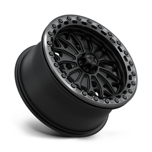 MSA Offroad Wheels MA53 Bolo UTV Beadlock 15x7 Matte Black with Gloss Gunmetal Ring