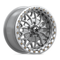 MSA Offroad Wheels MA53 BOLO UTV Beadlock Wheel - 15x7 Inch, 5x114.3 Bolt Pattern, +38 Offset, Gloss Silver with Machined Face