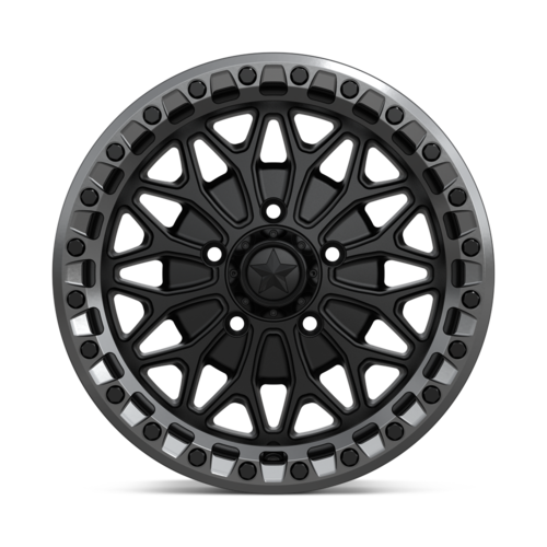 MSA Offroad Wheels MA53 Bolo UTV Beadlock 15x7 Matte Black with Gloss Gunmetal Ring