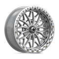 MSA Offroad Wheels MA53 BOLO UTV Beadlock 18x7 Inch Silver with Machined Face and 4x137 Bolt Pattern