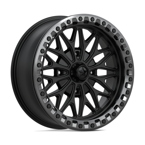 MSA Offroad Wheels MA53 BOLO UTV Beadlock 18x7 Matte Black with Gloss Gunmetal Ring