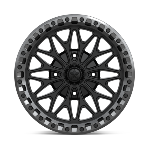 MSA Offroad Wheels MA53 BOLO UTV Beadlock 18x7 Matte Black with Gloss Gunmetal Ring