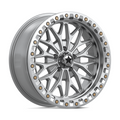 MSA Offroad Wheels MA53 BOLO UTV Beadlock 18x7 inches, 5x114.3 Bolt Pattern, +10 Offset, Gloss Silver with Machined Face