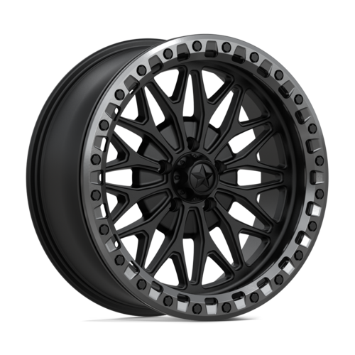 MSA Offroad Wheels MA53 Bolo UTV Beadlock 18x7 Matte Black with Gloss Gunmetal Ring