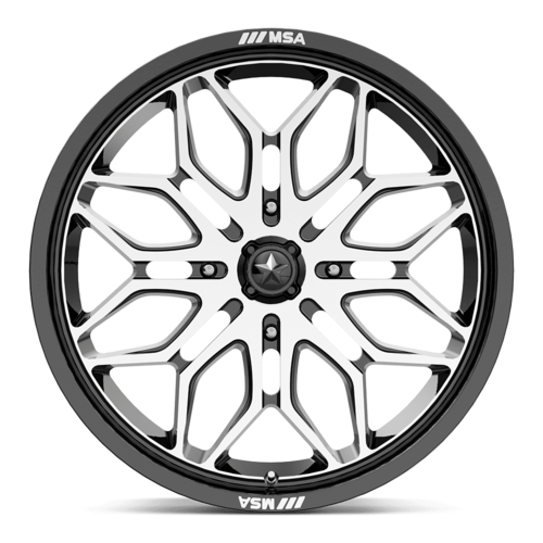 MSA Offroad Wheels M47 Sniper UTV 20x7 Gloss Black Machined with 4x137 Bolt Pattern and +10 Offset