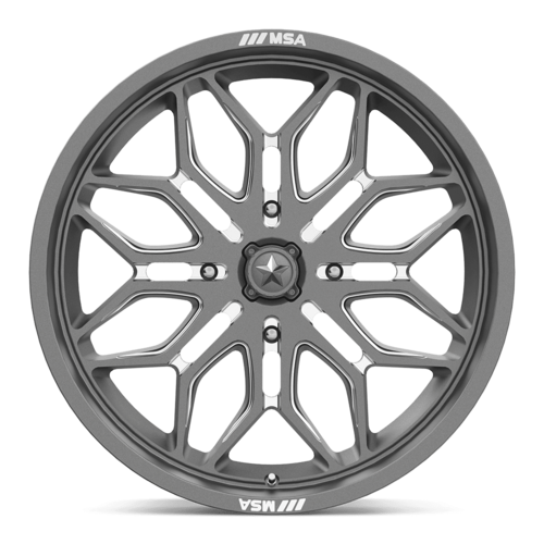 MSA Offroad Wheels M47 Sniper UTV 20x7 Gunmetal Milled Wheel with 4x156 Bolt Pattern and +10 Offset