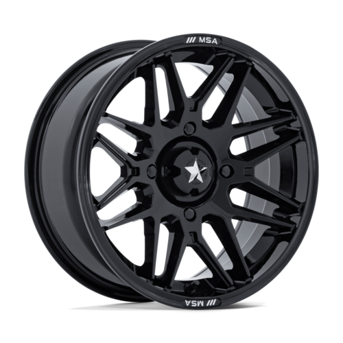 MSA Offroad Wheels M52 Radar UTV 16x7 Gloss Black Wheel with 4x137 Bolt Pattern and +10 Offset