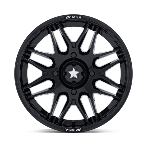 MSA Offroad Wheels M52 Radar UTV 14x7 Gloss Black Alloy Wheel with 4x156 Bolt Pattern and +10 Offset