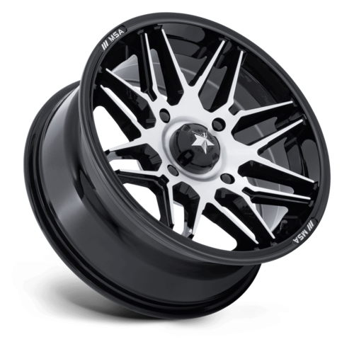 MSA Offroad Wheels M52 Radar UTV 16x7 Gloss Black Machined
