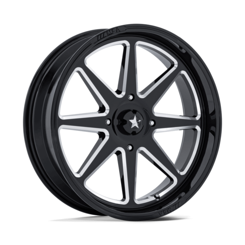 MSA Offroad Wheels M54 Spark UTV 18x7 Gloss Black Milled with 4x156 Bolt Pattern and +10 Offset