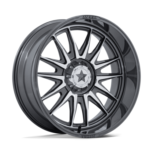MSA Offroad Wheels M55 Commander UTV 24x10 -25mm Platinum with Machined Face