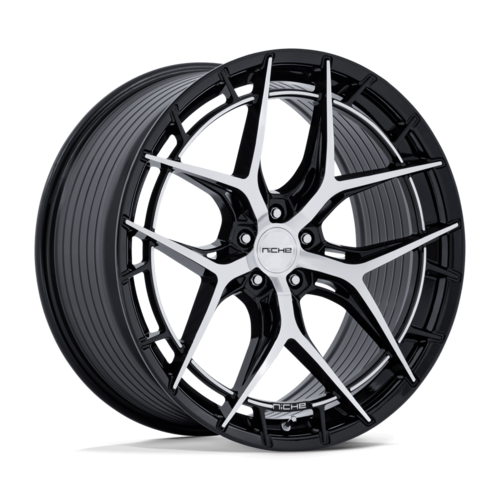 Niche 1PC Riviera 20x10.5 Wheel with Gloss Black Machined Finish, 5x112 Bolt Pattern and +38 Offset